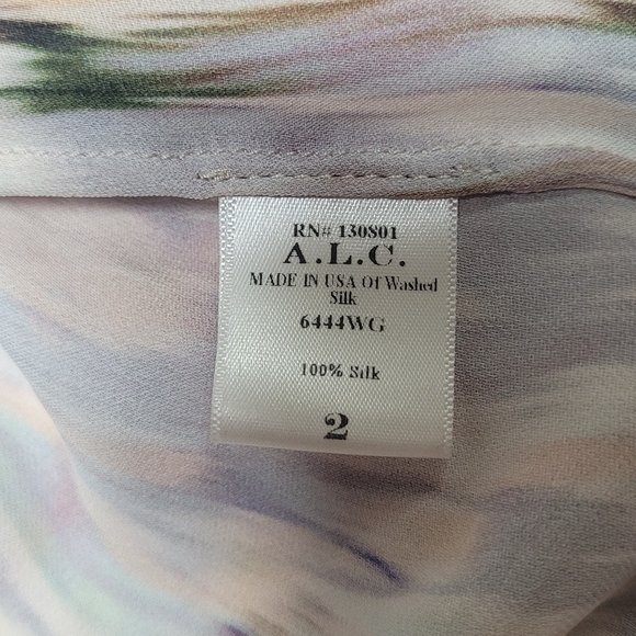 A.L.C Watercolor 100% Silk Maxi Dress 2 - Picture 8 of 8